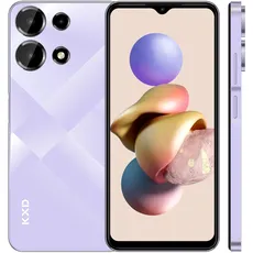 EL KXD A10 Smartphone Ohne Vertrag 6.6” HD+ 8GB+128GB Speicher/256GB Erweiterbar,13MP+8MP Kamera Octa-Core, Android 13 Handy Günstig 4500mAh 4G Dual Simlockfreie Handys, Face ID+ Fingerabdruck-Lila