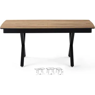 Designertisch Speisetisch Esstisch Küchentisch Holztisch Familientisch Tisch - Braun