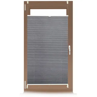 Relaxdays Plissee Rollo ohne Bohren, Klemmfix zum Kleben, Faltrollo lichtdurchlässig, Faltstore grau, BxH: 90 x 210 cm
