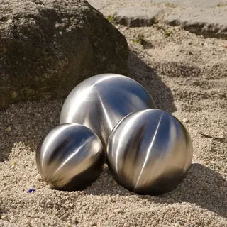 Köhko 3er Edelstahlkugeln-Set-11 Ø 28-38-58 cm Dekokugel aus gebürstet-matten Edelstahl