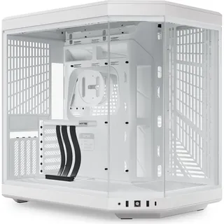 HYTE Y70 Zweikammer ATX Midi Tower Gaming Gehäuse Schneeweiß mit Glasfenster