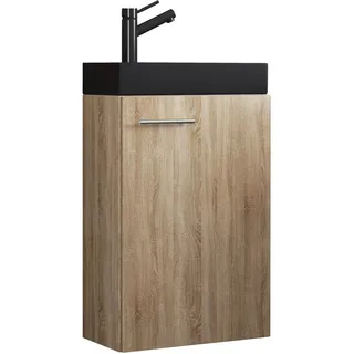 Mid.you Waschtischkombi , Sonoma Eiche , Metall , Sperrholz , 40.5 cm , hängend , Badezimmer, Waschbecken & Armaturen, Waschtische