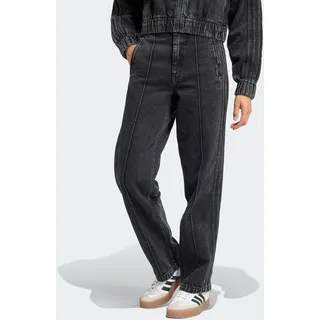 Straight-Jeans ADIDAS ORIGINALS "PREMIUM ESSENTIALS STRAIGHT LEG", Damen, Gr. 31, Länge 32, schwarz (medium schwarz denim), Obermaterial: 100% Baumwolle, Jeans Straight-Jeans