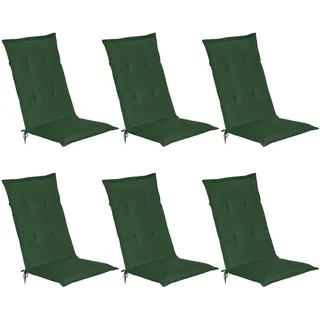 Beautissu Hochlehner Auflage 6 St. 120 x 50 x 6 cm Dunkelgrün