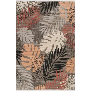 Esprit Webteppich , Grau, Rot, Beige , Textil , Floral , rechteckig , 80x150 cm , Textiles Vertrauen - Oeko-Tex®, Oeko-Tex® Standard 100 , für Fußbodenheizung geeignet, in verschiedenen Größen erhältlich, für Hausstauballergiker geeignet, lichtunempfindlich, pflegeleicht, strapazierfähig, leicht zusammenrollbar , Teppiche und Böden, Teppiche, Webteppiche