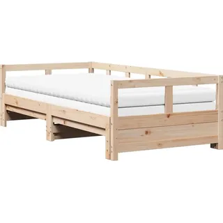 vidaXL Tagesbett Ausziehbar mit Matratzen 80x200 cm Massivholz Kiefer - Braun