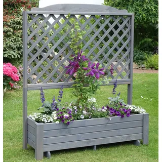 Promadino Romantica Spalier mit Pflanzkasten 120 x 38 cm Grau