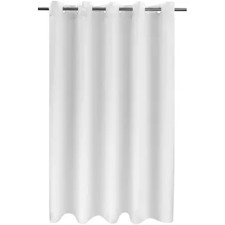 River Dream Stoff-Duschvorhang, Keine Haken erforderlich – TPU-Futter & kein Futter erforderlich, Hotel-Duschvorhang für Badezimmer mit integrierten Haken und Magneten unten, weiß, 180x188 cm
