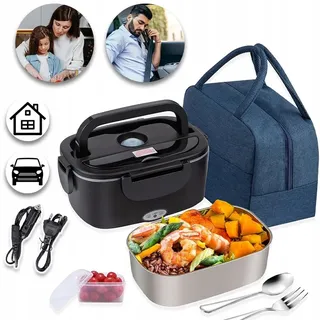 Elektrische Lunchbox Lebensmittelwärmer Für Büro Auto 12/24/220V Elektryczny pojemnik na lunch - Schwarz