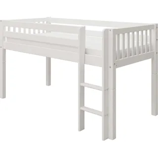 FURNLUX Hochbett Nordic Dream Weiss 90x200cm / Hauptfarbe: Weiß / Abmessungen: 106 x 118 x 209 cm - Weiß