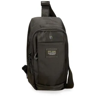 Pepe Jeans Leighton Gepäcktasche für Herren, Schwarz, Talla única, Umhängetasche