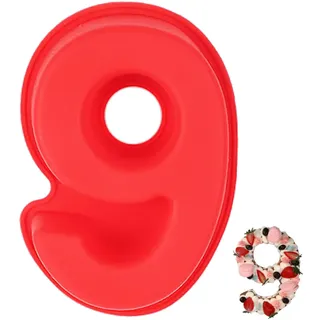 YXHZVON Kuchenform Zahlen Silikon Backform Zahl 9, Groß 3D Number Cake Zahlenbackform, Antihaftige DIY Motivbackformen für Kindergeburtstag, Hochzeit Jubiläum, Geburtstagstorte
