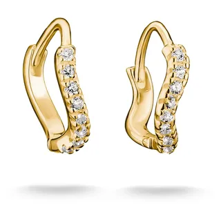 THOMAS SABO Creolen geschwungen mit weißem Zirkonia