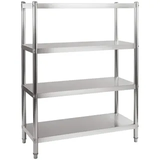Royal Catering Edelstahlregal 120 cm Metallregal 4 Ablagen Küchenregal Lastenregal Lagerregal RCER-120