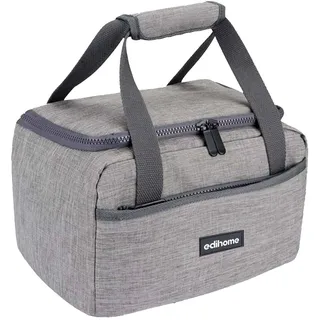 edihome edihome, Kühltasche Klein, Lunchbag, Kühltasche, Faltbar, 8L, Thermo Lunchbox, Isolierte, für Mittagessen, Arbeit, Camping oder Reise, Tragbar (Grau)
