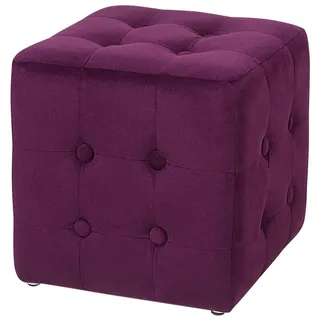 Beliani Pouf Wisconsin 30/30/32 cm , Violett , Textil , Quadratisch , 30x32x30 cm , Wohnzimmer, Sessel, Hocker & Hockerbänke, Sitzwürfel