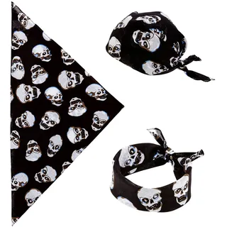 W WIDMANN MILANO Party Fashion - Bandana Totenkopf, Piraten Kopftuch, ca. 55 x 55 cm, Karneval, Fasching