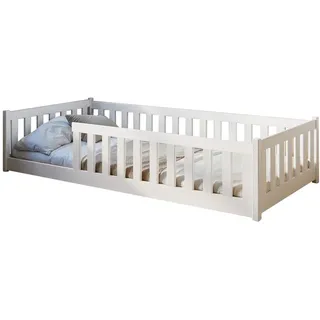 Kids Collective Jugendbett Bodenbett 80 x 160 cm Kiefer massiv weiß