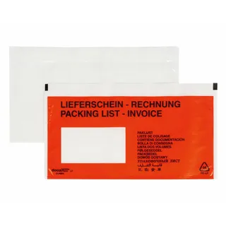 DOCUFIX Dokumententaschen *Lieferschein/Rechnung*, DIN Lang 240x115mm,  100 Stk.