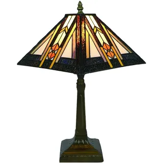 Tokira Vintage Tiffany Tischlampen 10 Zoll, Tiffany Tischlampe Antik Original, Glasmalerei Lampen Handgefertigt Schlafzimmer Nacht Lampenschirme Wohnzimmer [Ohne Glühbirnen]