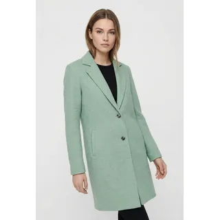 Kurzmantel ONLY "ONLCARRIE MEL COAT OTW NOOS", Damen, Gr. 36, lichen, Web, Obermaterial: 55% Baumwolle, 45% Polyester, unifarben, tailliert kniefrei, V-Ausschnitt, Mäntel Kurzmantel