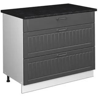Vicco Unterschrank Fame-Line 100 x 82 x 60 cm Dunkelgrau/Weiß