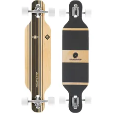 RollerCoaster Longboards Drop-Through The ONE Edition: Feathers, Palms, Stripes (Stripes: schwarz)