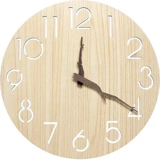 Holz-Standuhr – stillegende Wanduhr mit modernem Design, 3D-Wanduhr, dekorative Küchen-, Bürouhr und Wohnzimmeruhr, 30 cm