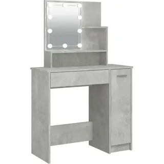 vidaXL Schminktisch mit LED Betongrau 86,5x35x136 cm - Grau