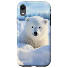 Hülle für iPhone XR Eisbär, arktischer Nordpol, Alaska-Schnee, niedliche Eisbären