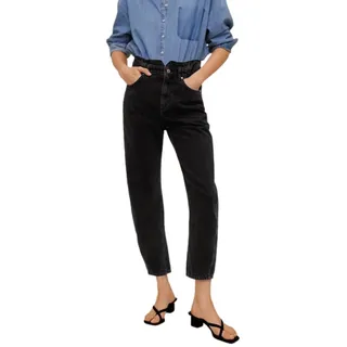 Mango Slouchy Damenjeans mit hoher Taille, schwarz XS - Schwarz