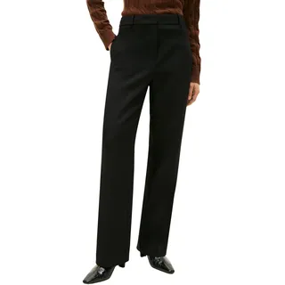 Tommy Hilfiger Damen Stoffhose Punto Relaxed Straight Fit, Schwarz (Black), 44