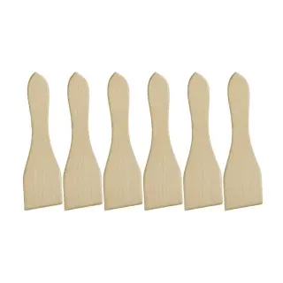 Metaltex Raclette Spachteln, 6-teilig, Schaber aus Buchenholz für leichtes Wenden Ihrer Zutaten, 1 Set