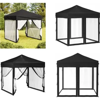 vidaXL Partyzelt Faltbar mit Seitenwänden Schwarz 2x2 m - Partyzelt - Partyzelte - Pavillon - Pavillon - Schwarz