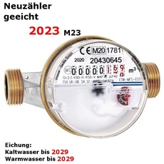 Bild Wasserzähler 2023 Kaltwasser 3/4" - 130mm