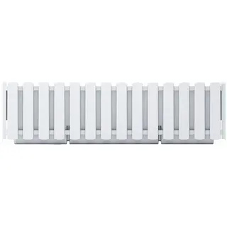 Prosperplast Boardee Fencycase Blumenkasten Balkonkasten Blumentopf Pflanzkasten Rustikales Design für Innen- und Außenbereich (580 mm Länge, Weiß)