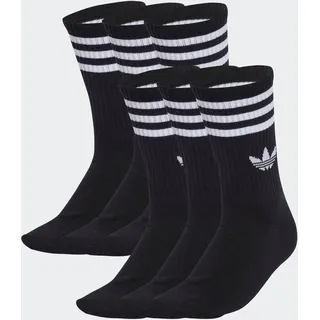 adidas 3-Streifen Crew Socken 6er Pack Schwarz S