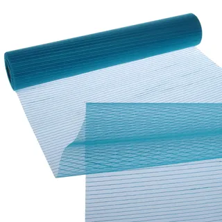 Deko AS GmbH Streifenorganza Tischband - türkis - 28 cm x 15 m - 70 280 020