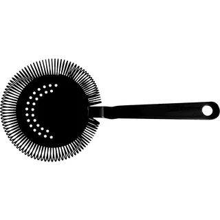 Barprofessional, Speakeasy Collection, Barsieb Schwarz, poliertes Cocktail-Sieb aus Edelstahl 304 mit wackelndem Rand, rutschfeste Rillen, Handwäsche empfohlen