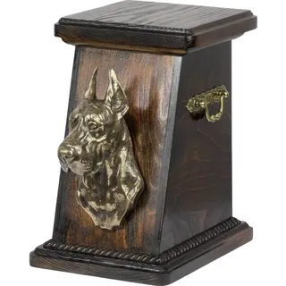 Deutsche Dogge, Ulmer Dogge, Große Dogge I eine Ascheurne für Hunde, eine elegante Urne mit einer Statue, eine Gedenkurne mit dem Porträt eines Hundes von der Marke Art-Dog