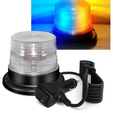 ONCCI 2 Farbe Lichte Warnleuchte LED Rundumleuchte Magnet Warnlicht Blinkleuchte für Auto PKW LKW SUV 12V-80V 10 Lichte Modull