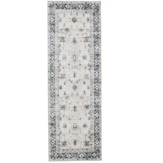 benuta Vintage-Läufer George waschbar 80x240 cm , Creme, Grau , Kunststoff , Vintage , Rechteckig , 80x240 cm , Oeko-Tex® Standard 100 , in verschiedenen Größen erhältlich, rutschfeste Unterfläche, waschbar , Teppiche und Böden, Teppiche, Teppichläufer, Läufer