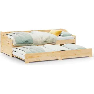 vidaXL Tagesbett Ausziehbar ohne Matratze IRUN 90x200cm - Braun
