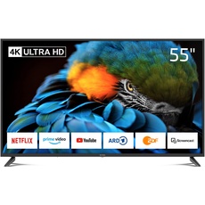 DYON Smart 55 XT-2 138,7 cm (55 Zoll) Fernseher (4K Ultra-HD Smart TV, HD Triple Tuner (DVB-C/-S2/-T2), Prime Video, Netflix & HbbTV) [Modelljahr 2022]