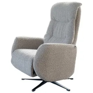 KAWOLA Relaxsessel Sari Webstoff 77 x 108 x 89 cm Taupe drehbar mit Kopfteil