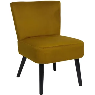 HOME DECO FACTORY, HD0069, Giulia Yellow Toad Sessel, Lounge Edition, Möbel, Sitz, Sofa und Sessel, 55x76x63 cm, Sitzhöhe 45 cm, Gelb Schwarz
