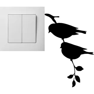 Mini-Aufkleber, Motiv Vögel auf Ast, 20 x 10 cm