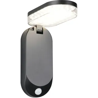 Reality Leuchten LED Solar Außen Wandleuchte Lagoas R23176102, Kunststoff Schwarz, inkl. 3 Watt LED, Bewegungssensor, Dämmerungssensor, Orientierungslicht