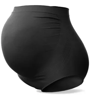 SUNNYBUY Damen Umstandsunterwäsche mit hoher Taille, nahtlos, weich, Hipster, Höschen über dem Bauch, Schwarz, L