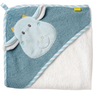 Fehn Badetuch Baby Drache - Badehandtuch Kinder Poncho aus Frottee - Handtuch mit süßem Drachen - Babybadetuch mit Kapuze für Babys und Kleinkinder ab 0+ Monaten – Kapuzenhandtuch Maße 80 x 80 cm